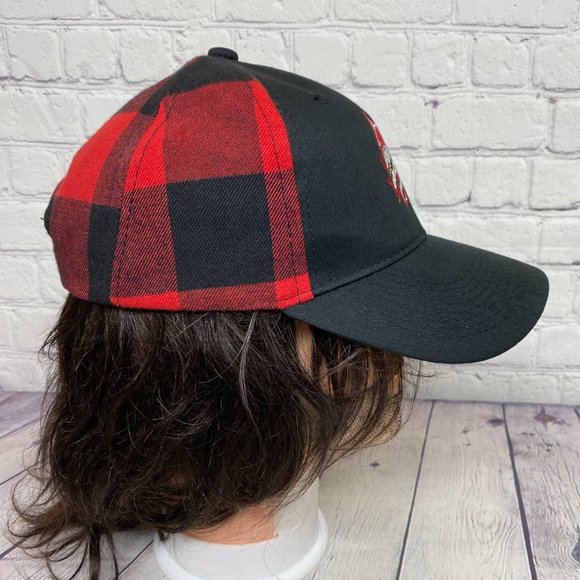 Lumberjack Hat Cap Snapback Red Black Checkered Full Fit Spirits Embroidered - Picture 4 of 11